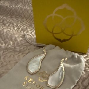 Kendra Scott Iridescent White and Silver Earrings